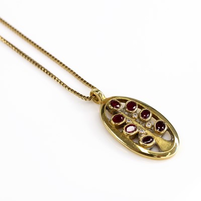 Lot 2032 - An 18ct yellow gold, ruby and diamond tree...