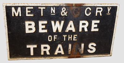 Lot 1005 - Metropolitan and Great Central Railway "Beware...