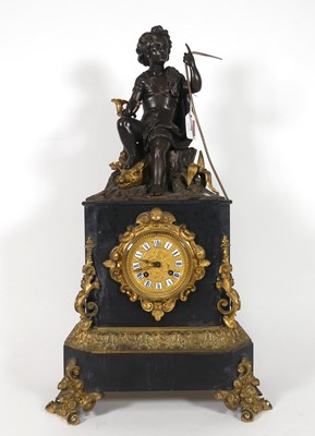 Lot 75 - A late 19th century gilt metal mounted black...