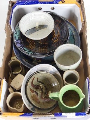 Lot 60 - A collection of studio pottery, to include an...