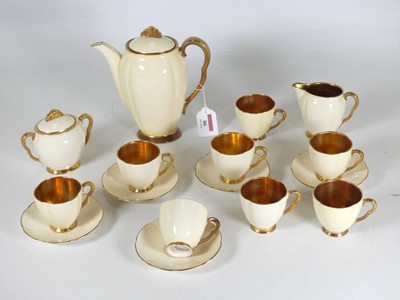 Lot 86 - A Carlton Ware coffee set, circa 1940,...