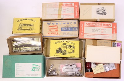 Lot 928 - 10 unbuilt white metal 1:72 scale bus kits, to...