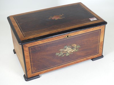 Lot 96 - A 19th century Swiss music box, with cyclinder...