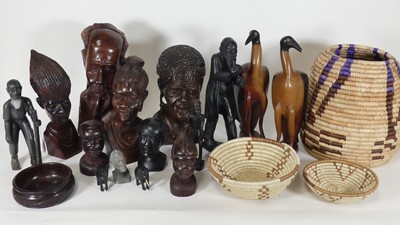Lot 109 - A collection of African figures, to include a...