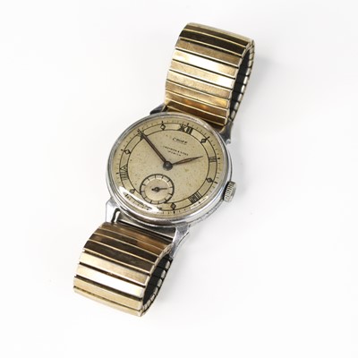 Lot 340 - A gentleman's Croff steel cased wristwatch,...