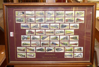 Lot 1084 - A framed display of Gallagher cigarette cards...