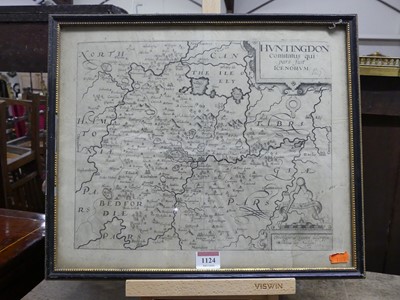 Lot 1124 - Christopher Saxton - Huntingdon, engraved...