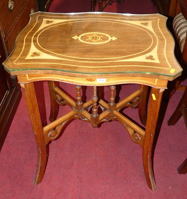 Lot 1155 - An inlaid shaped top occasional table, width...