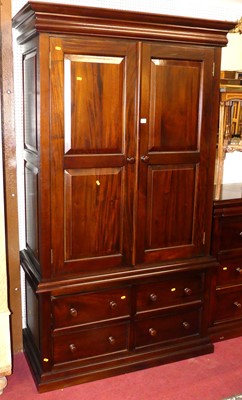 Lot 1158 - A contemporary cherry wood double door...