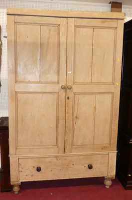 Lot 1159 - A rustic provincial pine double door linen...