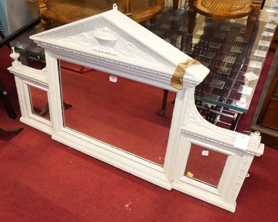Lot 522 - An Edwardian and later white painted triptych...