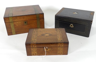 Lot 120 - A Victorian walnut writing slope, of hinged...
