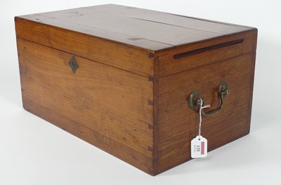 Lot 125 - A late 19th century American walnut ballot box,...