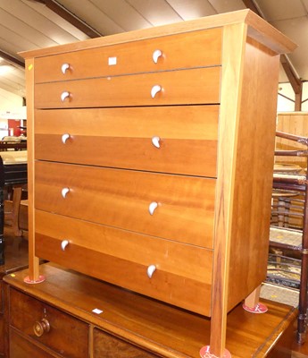 Lot 1211 - A contemporary cherrywood squarefront chest of...