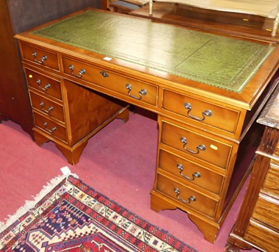 Lot 1238 - A contemporary yew and gilt-tooled green...