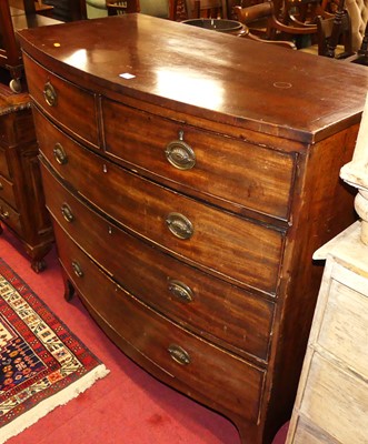 Lot 1242 - A Regency mahogany and crossbanded bowfront...