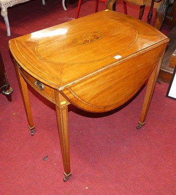 Lot 1257 - An Edwardian satinwood and inlaid Pembroke...