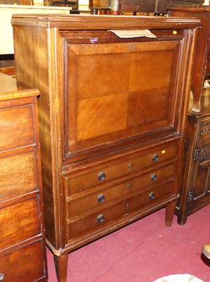 Lot 1261 - A 20th century walnut secretaire d'abattant,...