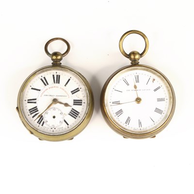 Lot 373 - An early 20th century brass cased pocket watch,...