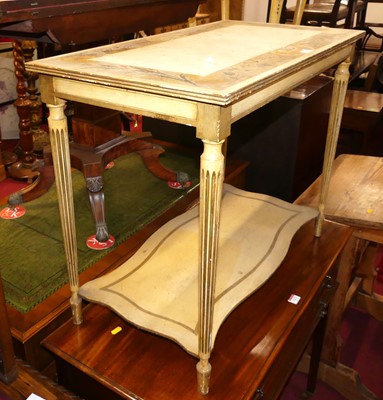 Lot 1272 - A French cream and floral polychrome and...
