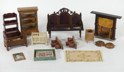 Lot 454 - A collection of doll's house furniture and...