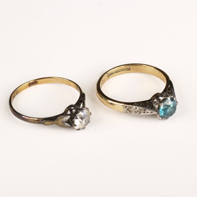 Lot 289 - A 9ct gold blue topaz dress ring, the...