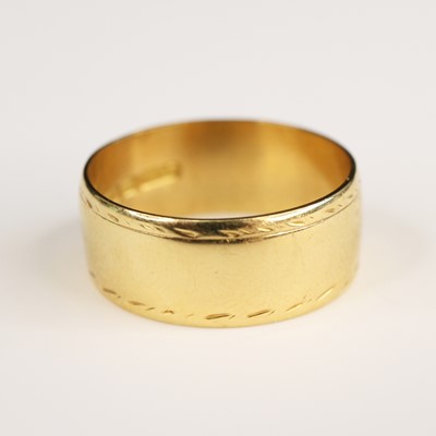 Lot 294 - An 18ct gold wedding band, sponsor S&W, band...