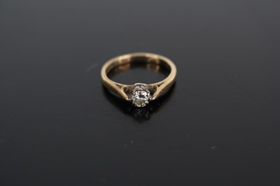 Lot 295 - A 9ct gold diamond solitaire ring, the claw...