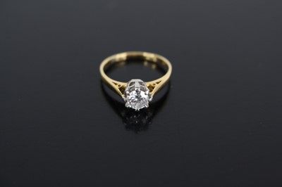 Lot 297 - An 18ct gold and platinum diamond solitaire...