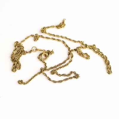 Lot 313 - A 9ct gold fine spiga-link neck chain (a/f), 4.7g