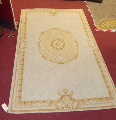 Lot 1300 - An Aubusson embroidered cream and floral...