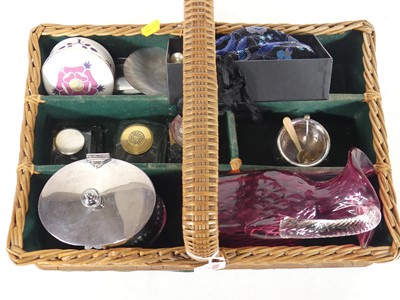 Lot 477 - A collection of items, to include glass ink...