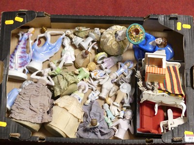 Lot 483 - A collection of ceramic figures, and pin...