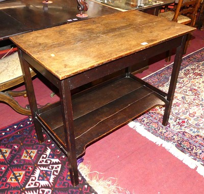 Lot 1305 - A provincial oak two-tier side table, width 91cm