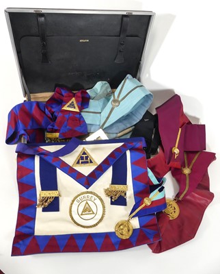 Lot 486 - Freemasonry, a collection of regalia, to...