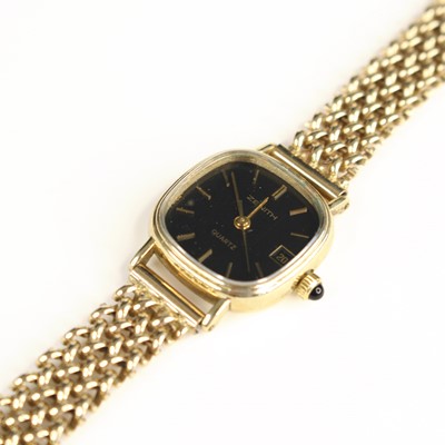 Lot 334 - A lady's Zenith 9ct gold cased quartz watch,...