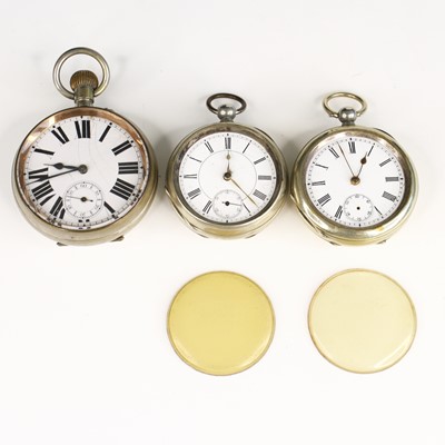 Lot 338 - A gun metal cased Goliath keyless pocket watch,...
