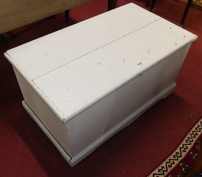 Lot 1315 - A white painted pine hinge top tool chest,...