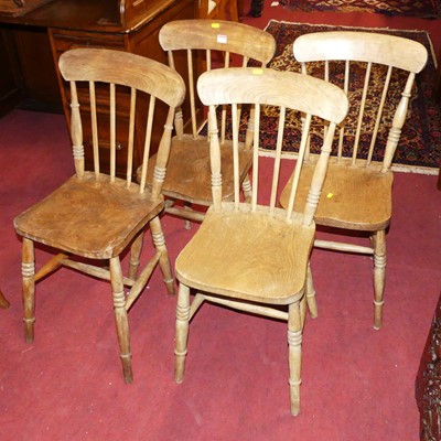 Lot 1322 - A set of four early 20th century elm and beech...