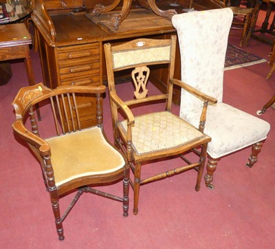 Lot 1325 - A Victorian prie-deux, together wtih an...
