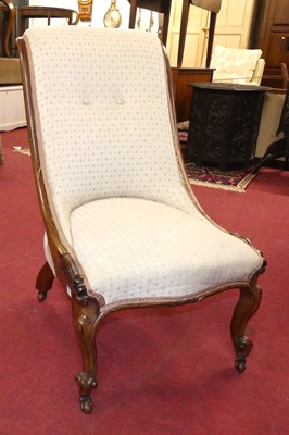 Lot 1342 - A mid-Victorian rosewood scroll framed and...