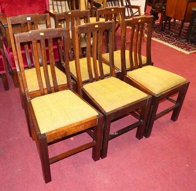 Lot 1349 - A set of six early 20th century mahogany slat...