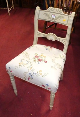 Lot 1358 - A Regency style cream & floral painted single...