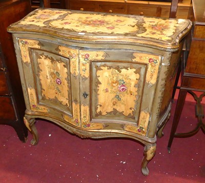 Lot 1365 - An Italian floral polychrome painted and...