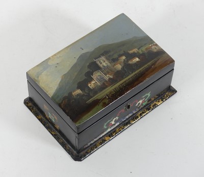 Lot 409 - A Victorian papier mache jewellery box, circa...