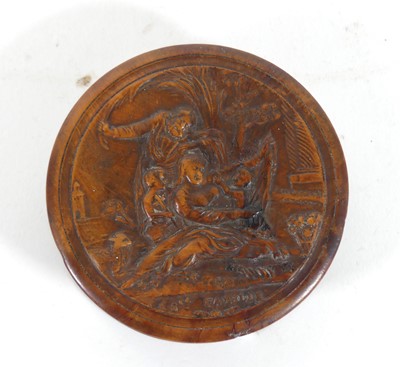 Lot 410 - A French pressed burwood snuff box, circa 1820,...