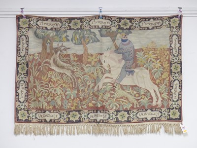 Lot 482 - An Islamic soumak wall hanging, depicting a...