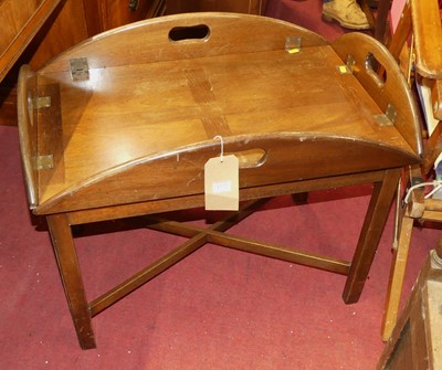 Lot 1372 - A mahogany and flush brass hinge mounted...
