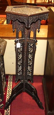 Lot 1374 - A circa 1900 Indian low relief floral carved...