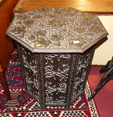 Lot 1362 - A circa 1900 Indian low relief carved teak...